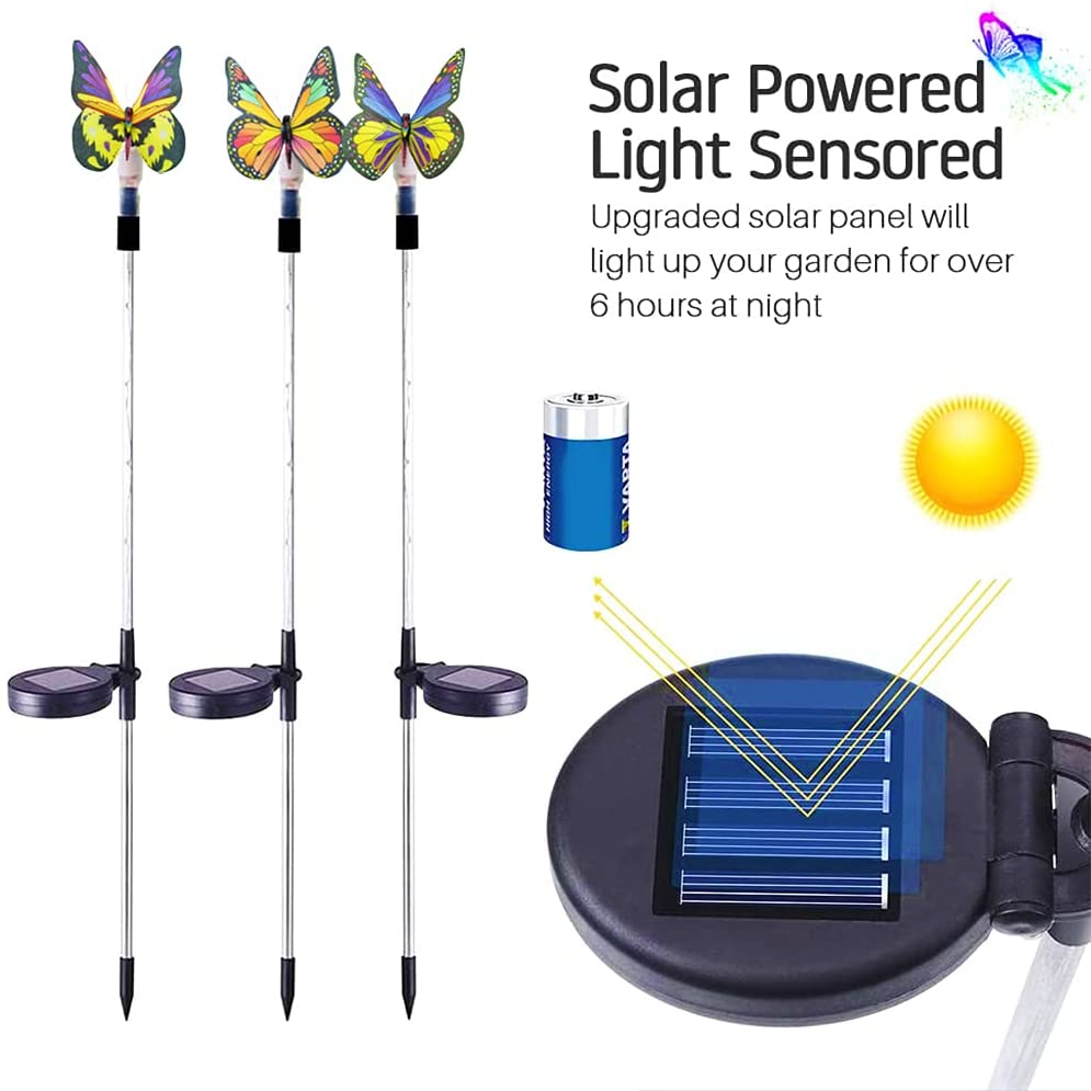 Solar Garden Butterfly Lights Outdoor Decor