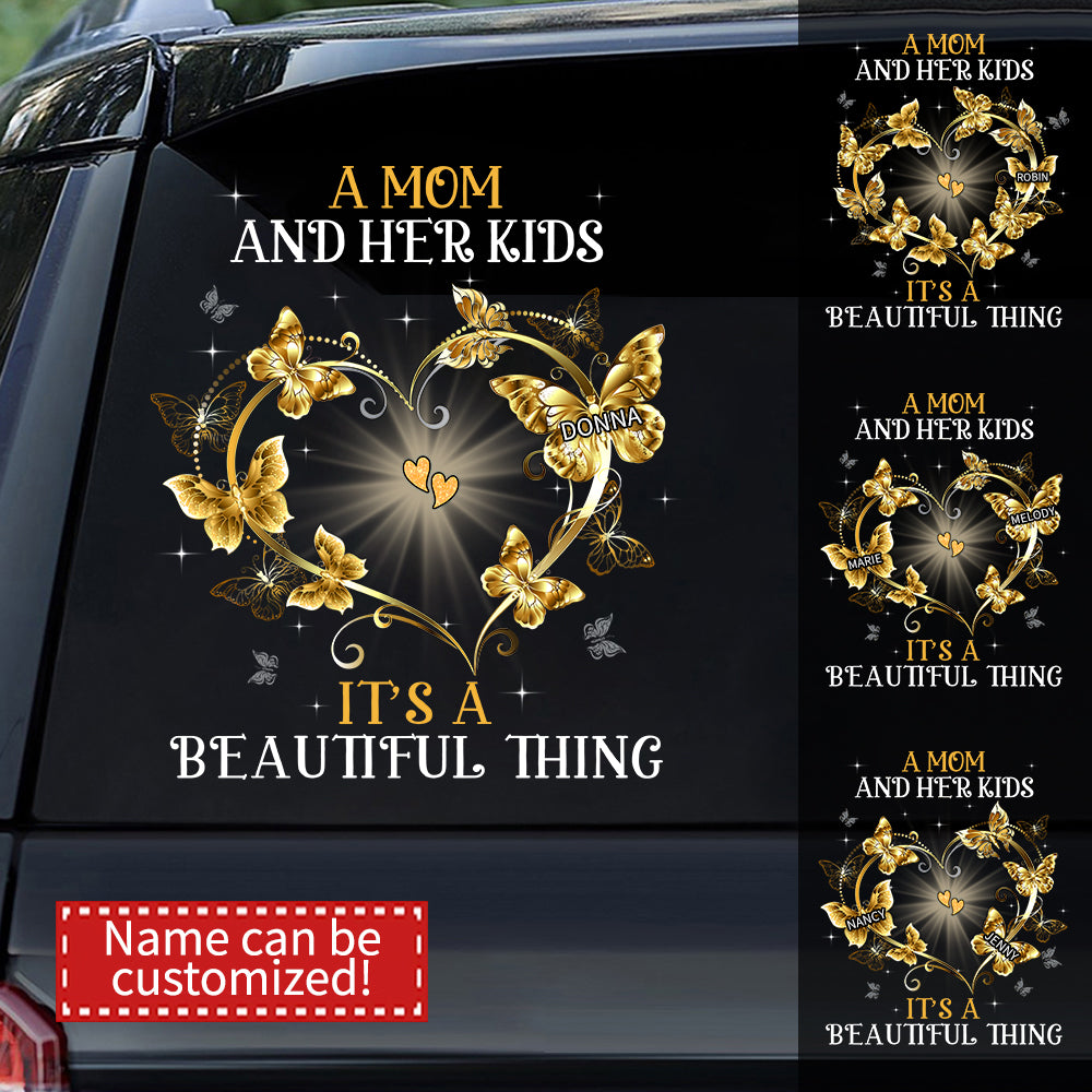 A Mom And Her Kids Personalized Car Sticker