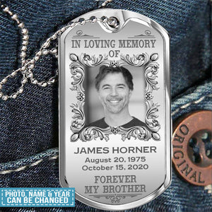 Forever My Brother-Upload Photo-Personalized Necklace