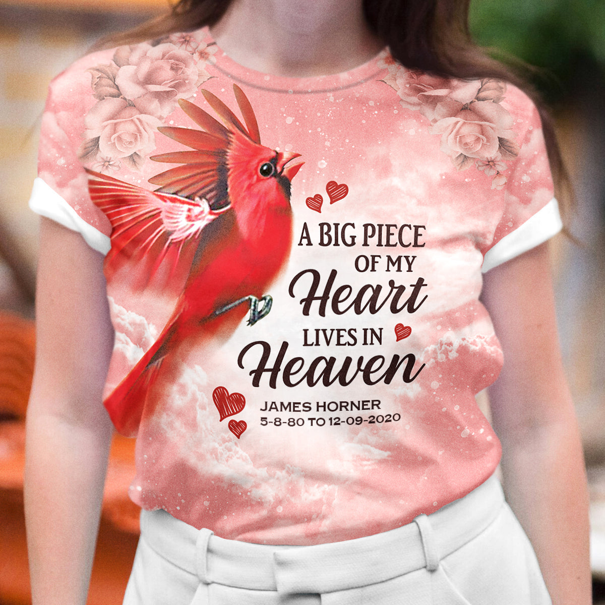 A Big Piece Of My Heart Lives In Heaven-Personalized Shirt