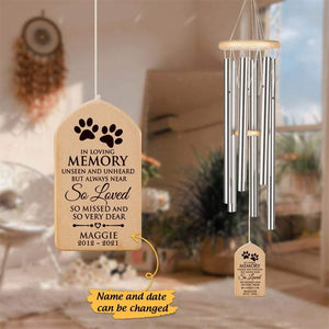 Personalized In Loving Memory Always Near So Loved Pet Memorial Wind Chime