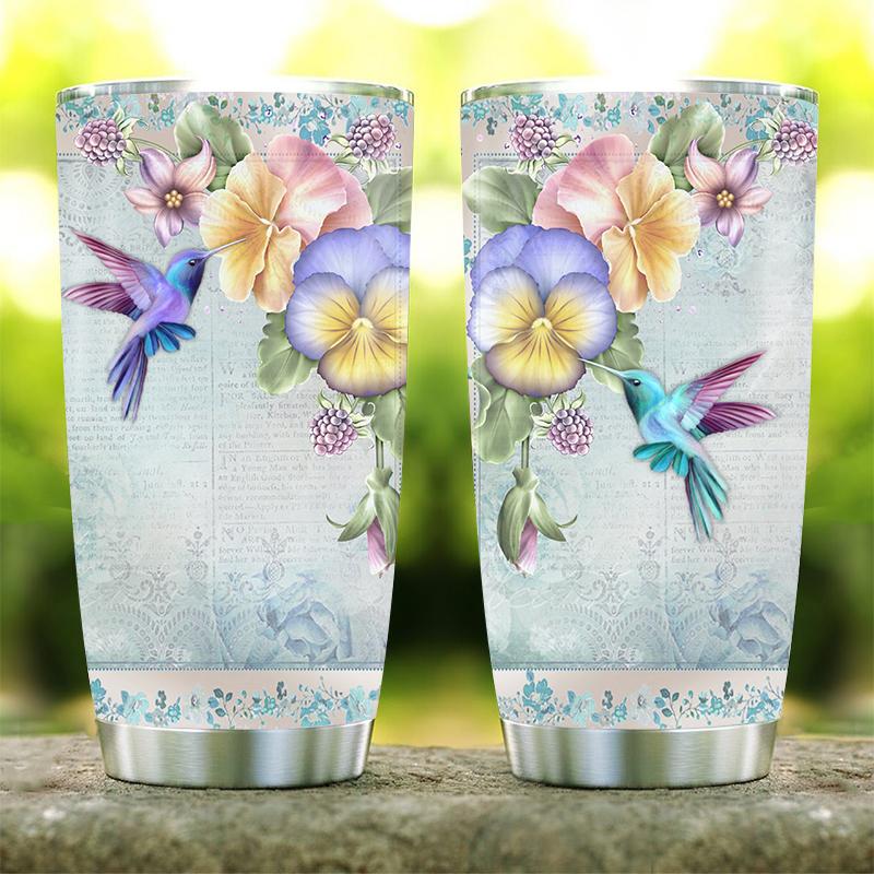 Hummingbird and flowers Stainless Steel Tumbler