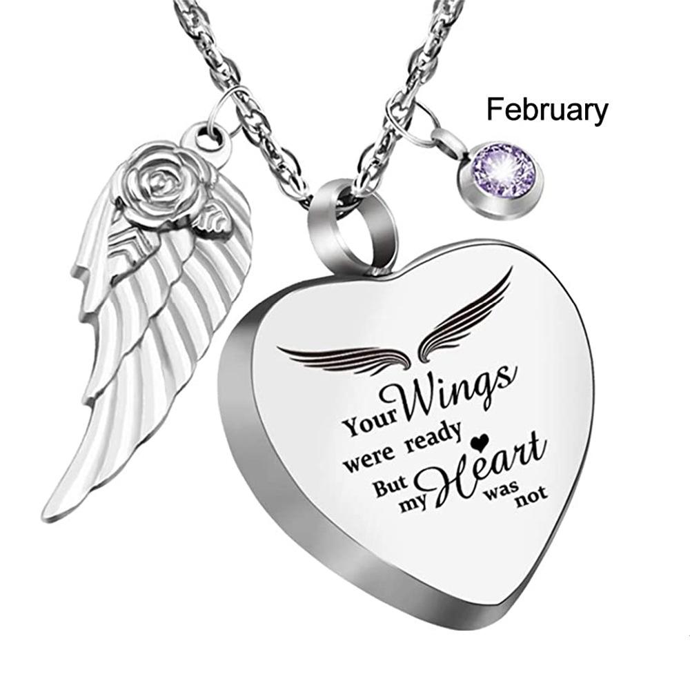 Your Wings were Ready My Heart was Not Heart Urn Necklace