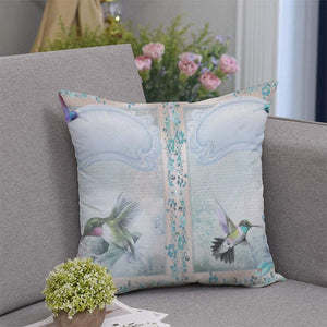 Two Hummingbirds Flying Pillow Case 18*18''