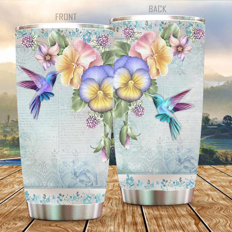 Hummingbird and flowers Stainless Steel Tumbler