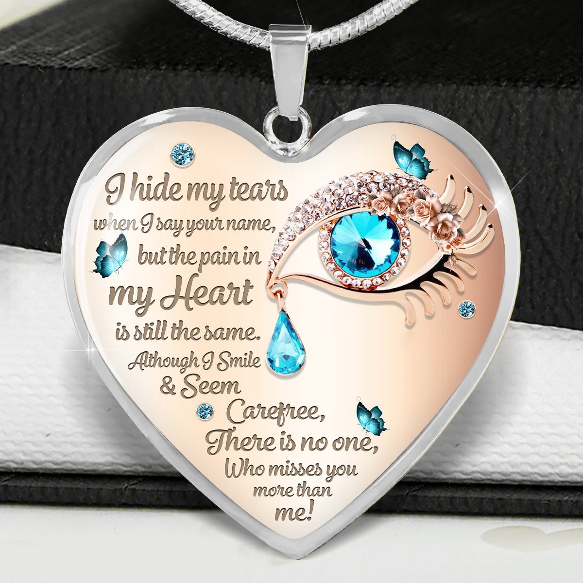 I Hide My Tears Heart Necklace