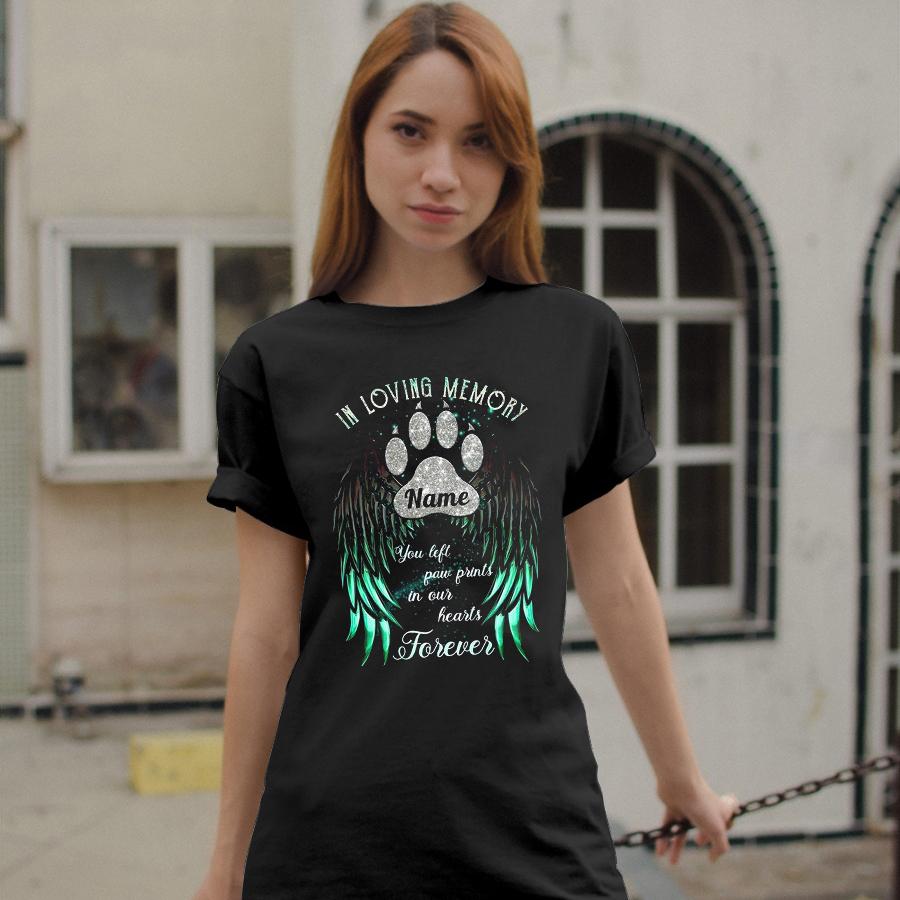 Personalized In Our Hearts Forever Dog Lovers T-shirt