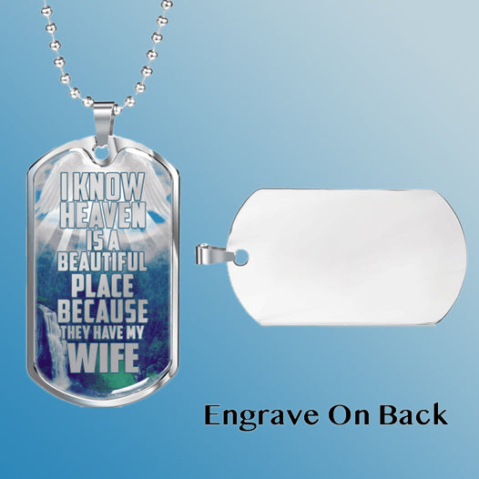 Personalized Memorial Wife In Heaven Necklace